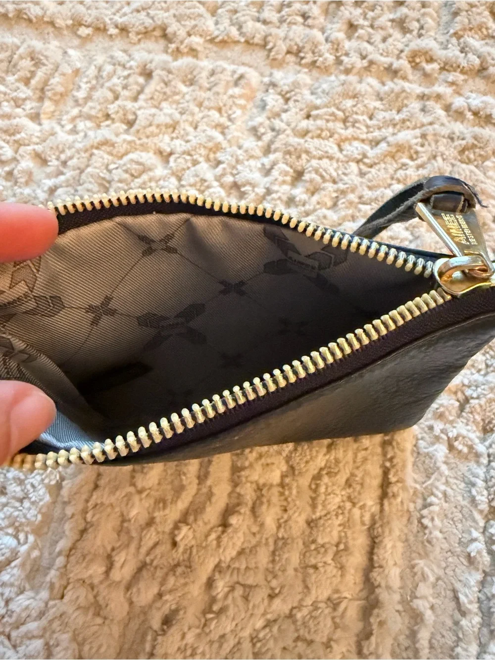 Aimee Kestenberg “Benjamin’s” Black Leather Wristlet Pouch